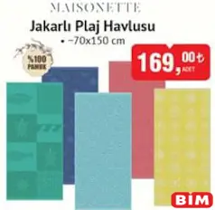 MAİSONETTE JAKARLI PLAJ HAVLUSU 70X150 CM